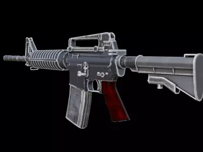 M4A1 Classic Carbine Game Ready Military Assault Rifle Low-poly 3D model