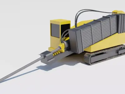 3d realistic HDD Rig Drill Vehicle Construction Free low-poly 3D model