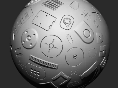 120 Industrial Zbrush Alphas - ULTIMATE PACK Texture