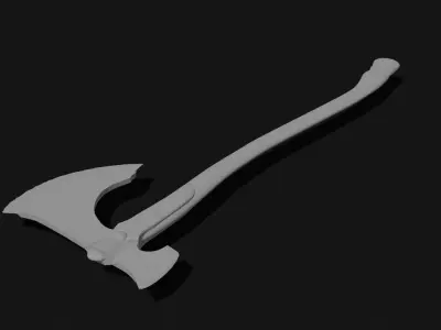 Viking axe  Low-poly 3D model