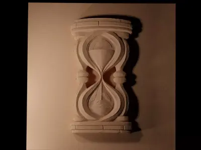 Hourglass CNC 3d Print High Relief Sand Casting 3D print model