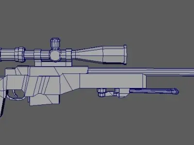 AWP weapon Low-poly 3D model