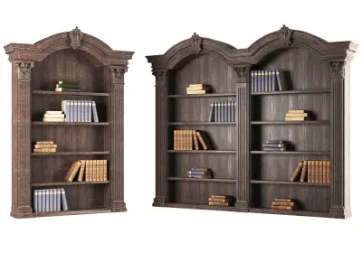 classical bookcase 2 3D model