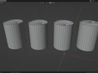 Industrial barrels game  Low-poly 3D model