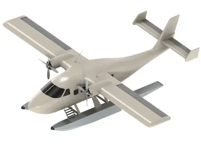 Seaplane 3D model 4