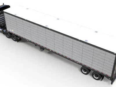 International LoneStar van trailer Low-poly 3D model