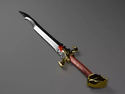 Fantasy Ornate Sword Game Ready low-poly 3d model Low-poly 3D model