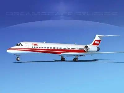 Boeing 717-200 TWA 2 3D model