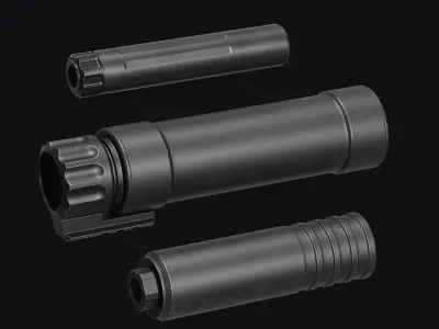 Weapon Muzzle - Suppressor Pack Low-poly 3D model