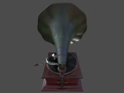 Phonograph - Low Poly old gramophone Low-poly 3D model