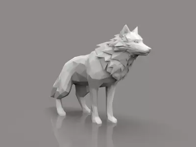 Wolf Low-poly  3D model