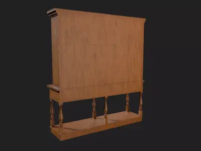 Vintage Wooden Shelf with Drawers Low-poly 3D model