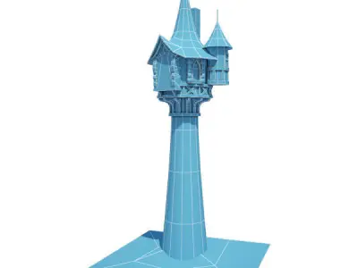 Medieval Building 05 Tower Low-poly 3D model
