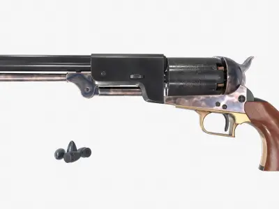 Colt Walker Low-poly 3D model