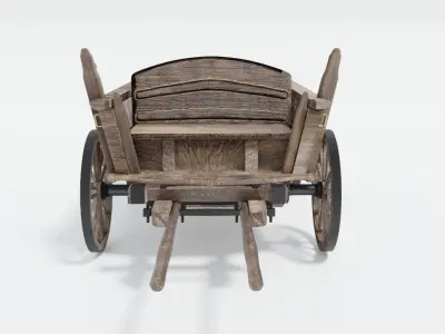 Wooden Wagon 3D model buy