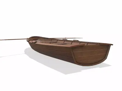 Norwegian Pram Boat Low-poly PBR Low-poly 3D model