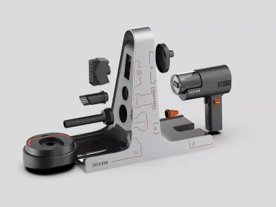 Gun Vacuum Cleaner Set Free 3D model