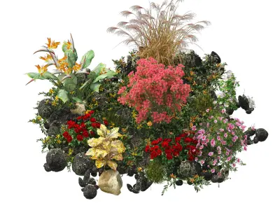 Spring Flower Collection Low-poly 3D model