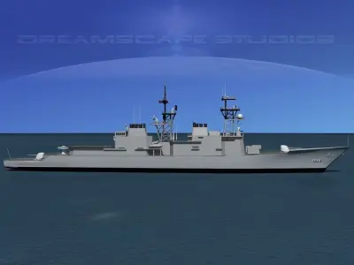 Kidd Class Destoyer DDG 994 USS Callaghan 3D model