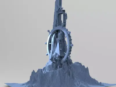 Mount Olympus mountain Temple 1 3D model