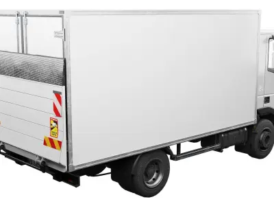 Iveco Eurocargo 100E18 2001 Box Truck Low-poly 3D model