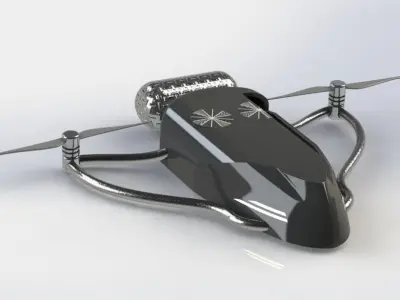 Uncrewed aerial vehicle with fuel-consuming cell 3D model
