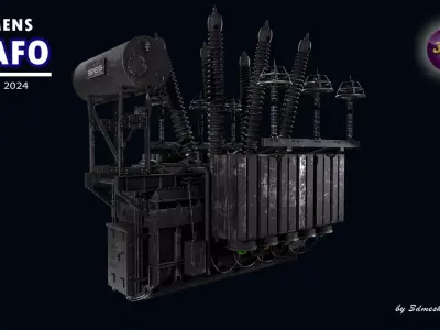 Trafo Siemens - Weizer Werke - PBR Low-poly 3D model