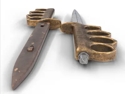 Trench Knife MK1 1918 Low-poly 3D model