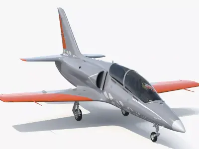 Advanced Combat Trainer Aircraft Gray Rigged for Cinema 4D 3D model