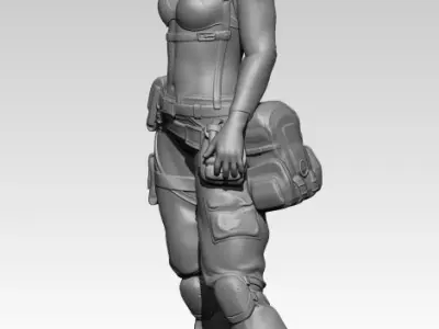 Army Gun Girl 3D print model