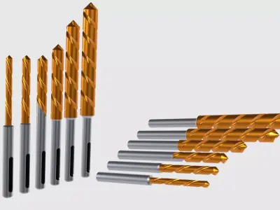 Drill Bit Set of 6 Pieces 3D model