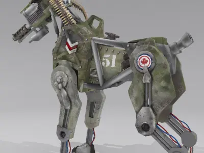 DOG 51  Military Robot  Free low-poly 3D model