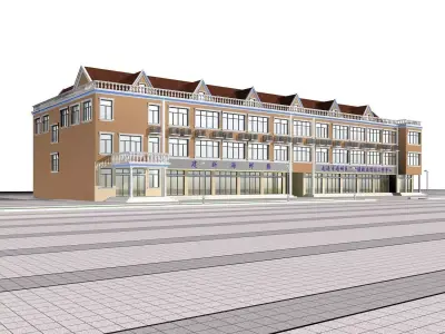 Hotel Building 3D model 38
