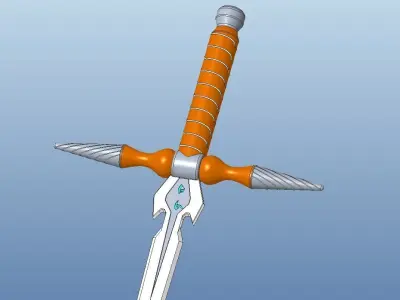 Fantasy Rune sword 3D model