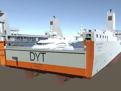 Yacht Servant DYT vessel  3D low-poly model Low-poly 3D model