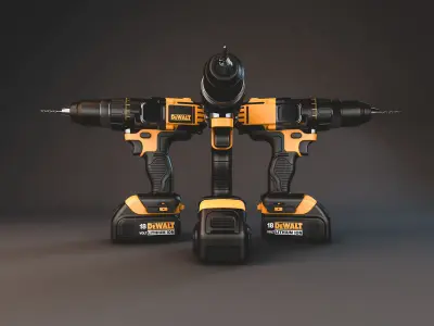 DeWalt Cordless Drill Machine Free 3D Set Up Free 3D model