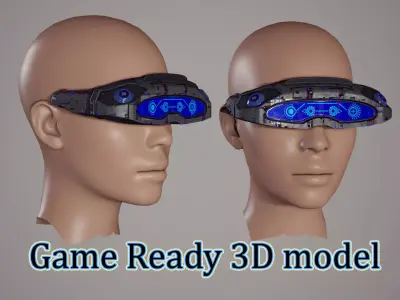 Sci fi Glasses Goggles 2 Low-poly 3D model