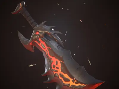 Mid Poly Melee Sword  Game Ready 3D Model  Blade Of Chaos  3D model