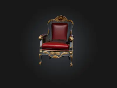 Roman Chair Low-poly 3D model