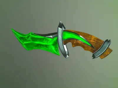 stylized fantasy dagger  Low-poly 3D model