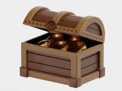 Treasure Chest Treasure box Low-poly 3D model