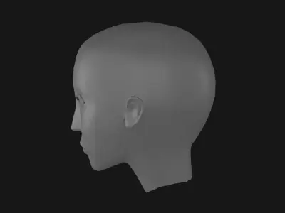 human head Low-poly 3D model