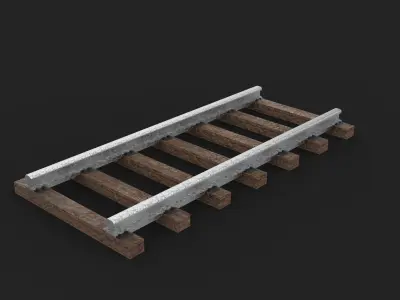 Railway track 3D model 3
