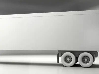 Generic Semi Truck Day Cab and Dry Van Box Trailer UT 3D model