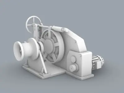 Anchor Winch Low-poly 3D model
