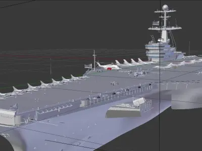 Aircraft Carrier - Nimitz-class nuclear-powered supercarrier Free 3D model