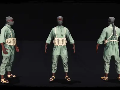 Terrorist Somali-Al-Shabbab-LITE Low-poly 3D model