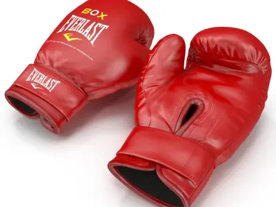 Boxing Gloves Everlast Red 3D model