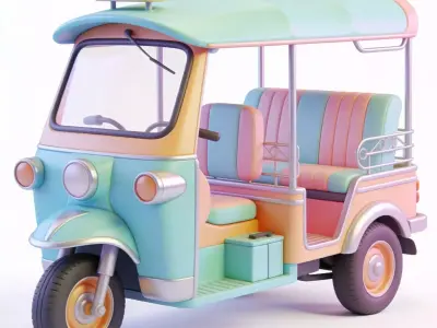 Pastel Tactical Easter Tuk Tuk Collection  3D Model Pack