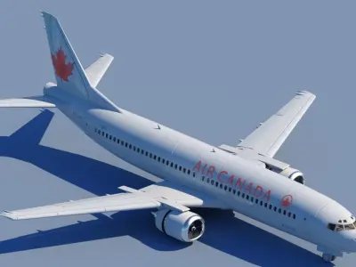 737 400 Air Canada With Interior 3D model